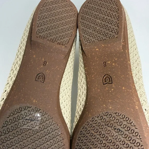 Rothy’s “The Max Square” Flat Size 8 In Conch Ivory Basketweave NWOT - Picture 9 of 9